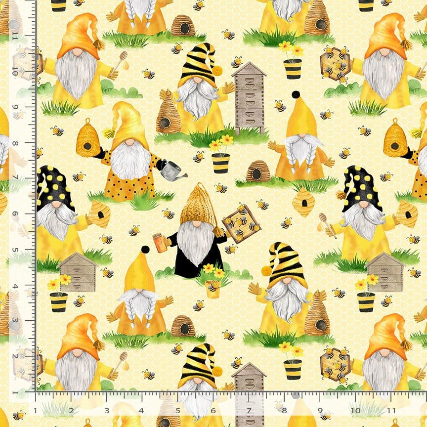 Timeless Treasures Fabric Timeless Treasures Fabric Gnome Beekeepers CD1849  - The Sewing Studio