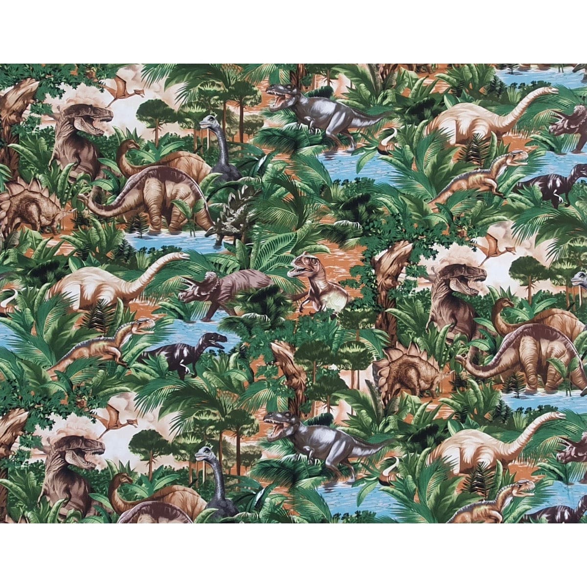 Timeless Treasures Fabric Timeless Treasures Patchwork Fabric Dinosaurs Scenic  - The Sewing Studio