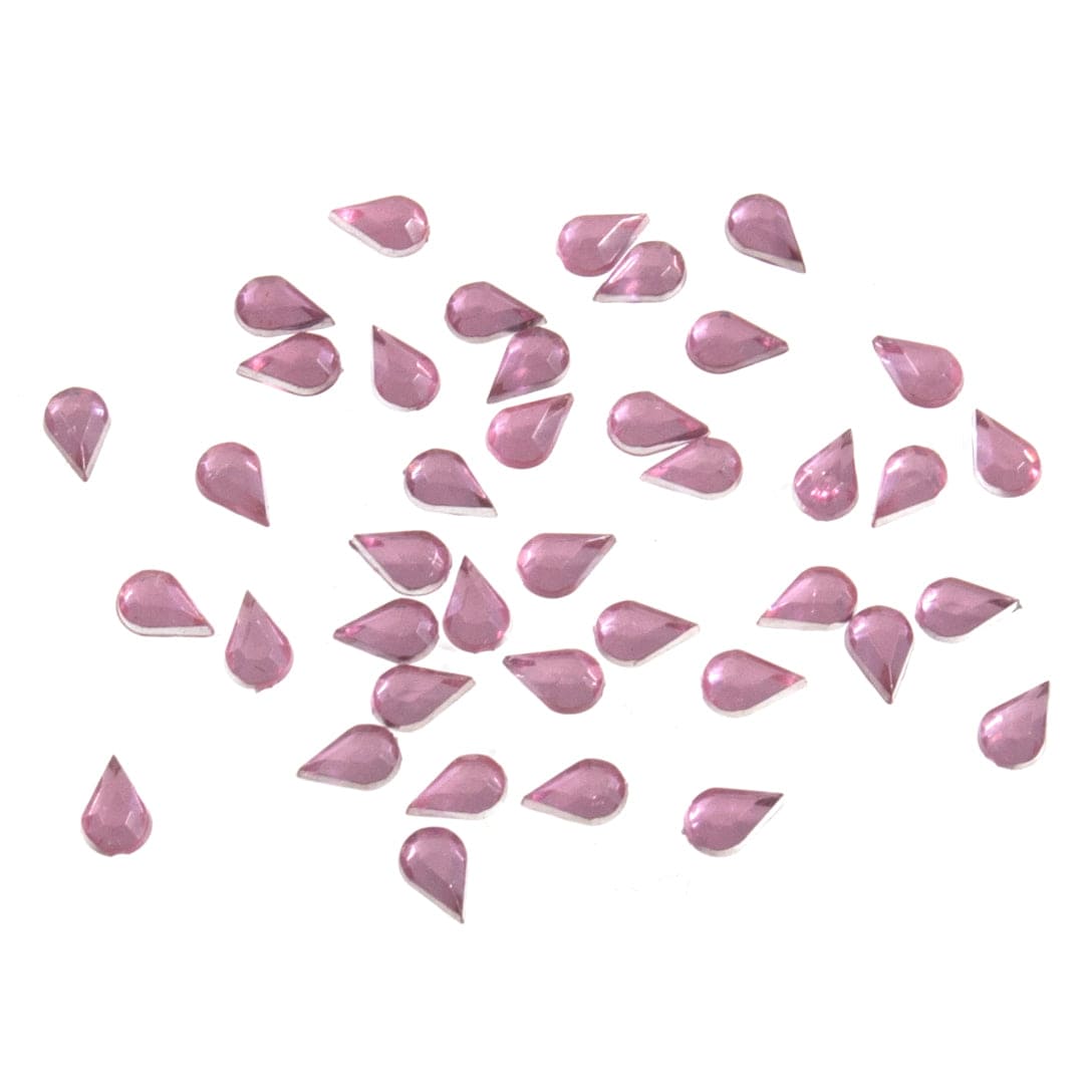 Trimits Beads Sequins Accessories Acrylic Stones: Glue-On: Teardrop: 4 x 6mm: Pink: Pack of 50  - The Sewing Studio