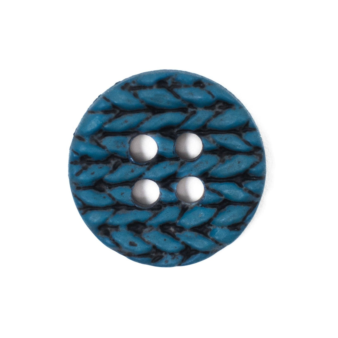 Trimits Buttons Blue Knit-Effect Button 20mm  - The Sewing Studio