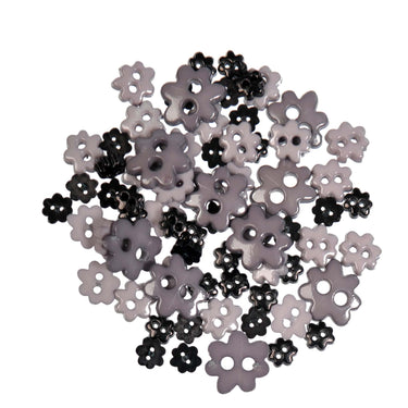 Trimits Buttons Mini Flower Craft Buttons: Black: 2.5g pack  - The Sewing Studio for sale UK - The Sewing Studio