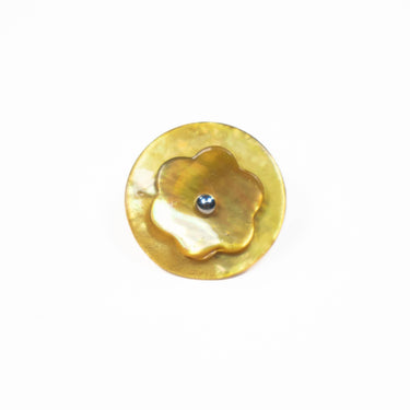 Trimits Buttons Yellow Round Flower Button 18mm  - The Sewing Studio for sale UK - The Sewing Studio