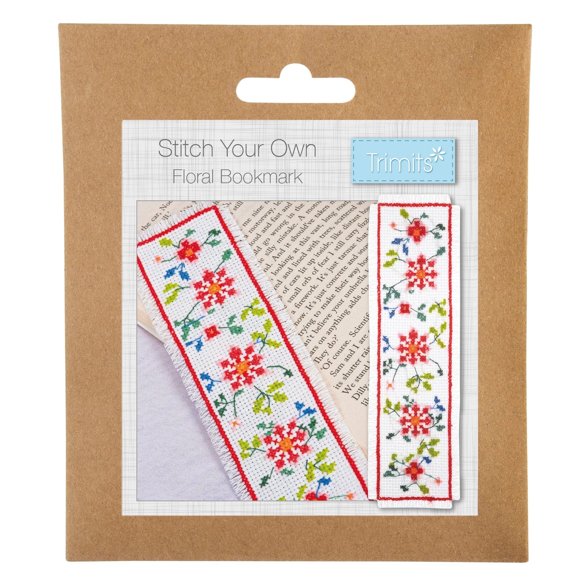 Trimits Cross Stitch Kits Cross Stitch Bookmark Kit Floral  - The Sewing Studio