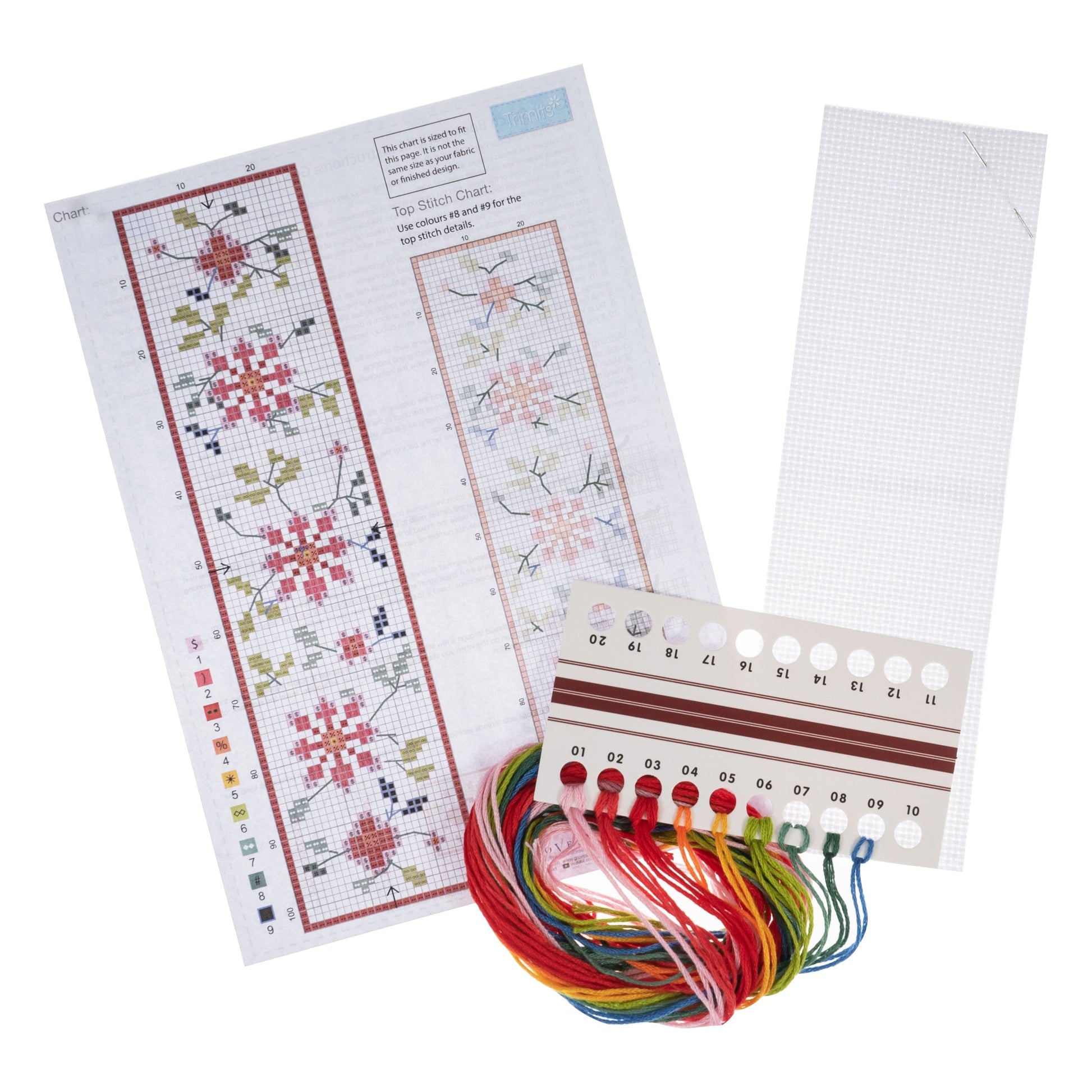 Trimits Cross Stitch Kits Cross Stitch Bookmark Kit Floral  - The Sewing Studio