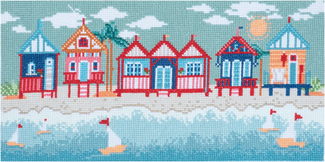 Trimits Cross Stitch Kits Cross Stitch Kit Beach Huts  - The Sewing Studio