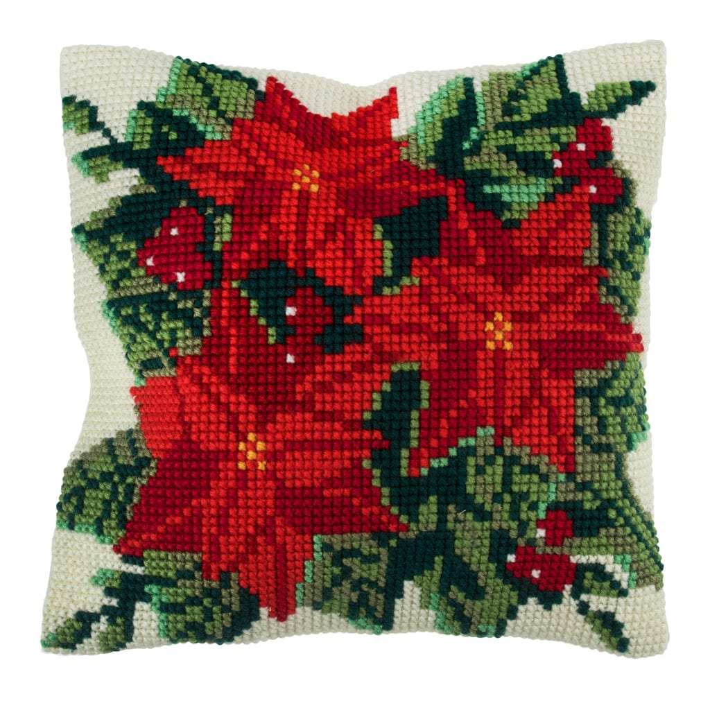 Trimits Cross Stitch Kits Cross Stitch Kit Cushion: Poinsettia  - The Sewing Studio