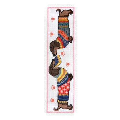 Trimits Cross Stitch Kits Cross Stitch Kit Printed Bookmark Dachshund in Jumper  - The Sewing Studio