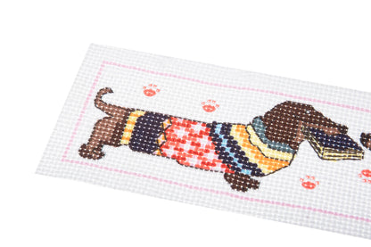 Trimits Cross Stitch Kits Cross Stitch Kit Printed Bookmark Dachshund in Jumper  - The Sewing Studio