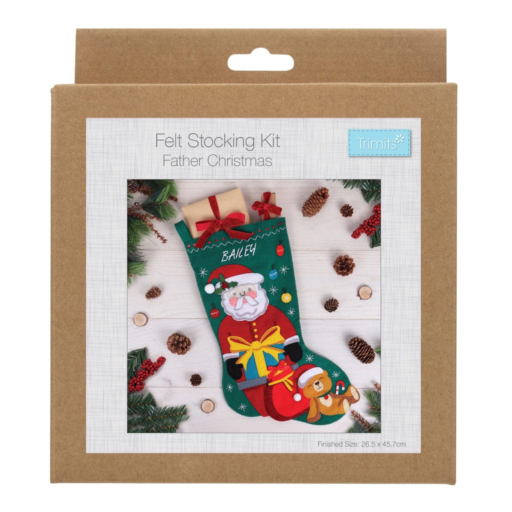 Trimits Felting Kits Felt Stocking Kit: Father Christmas  - The Sewing Studio