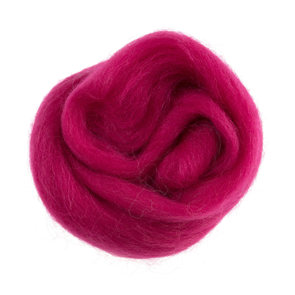 Trimits Felting Wool Natural Wool Roving, Bright Pink, 10g Packet  - The Sewing Studio