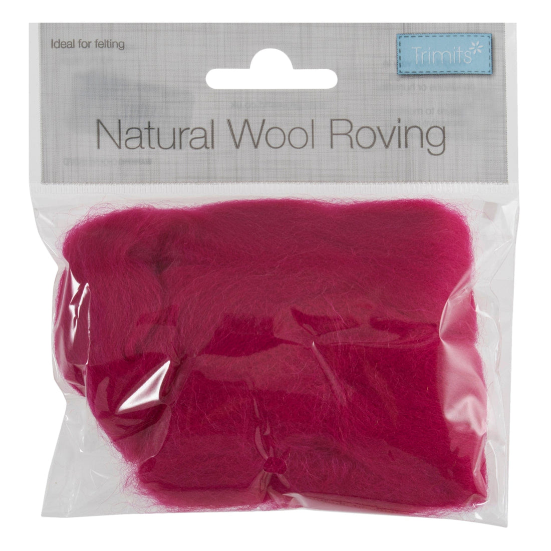 Trimits Felting Wool Natural Wool Roving, Bright Pink, 10g Packet  - The Sewing Studio