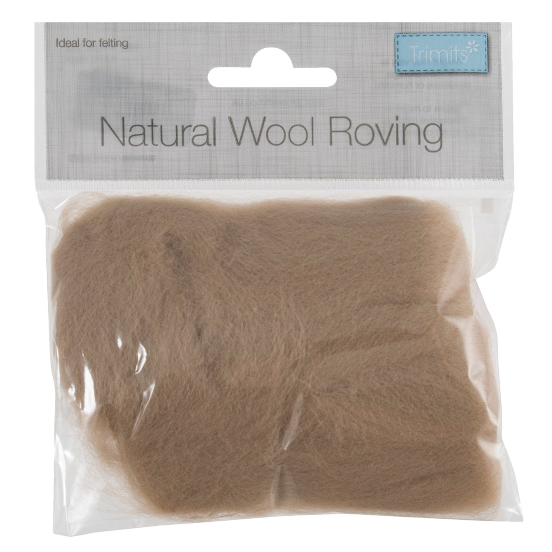 Trimits Felting Wool Natural Wool Roving, Cream Beige, 10g Packet  - The Sewing Studio