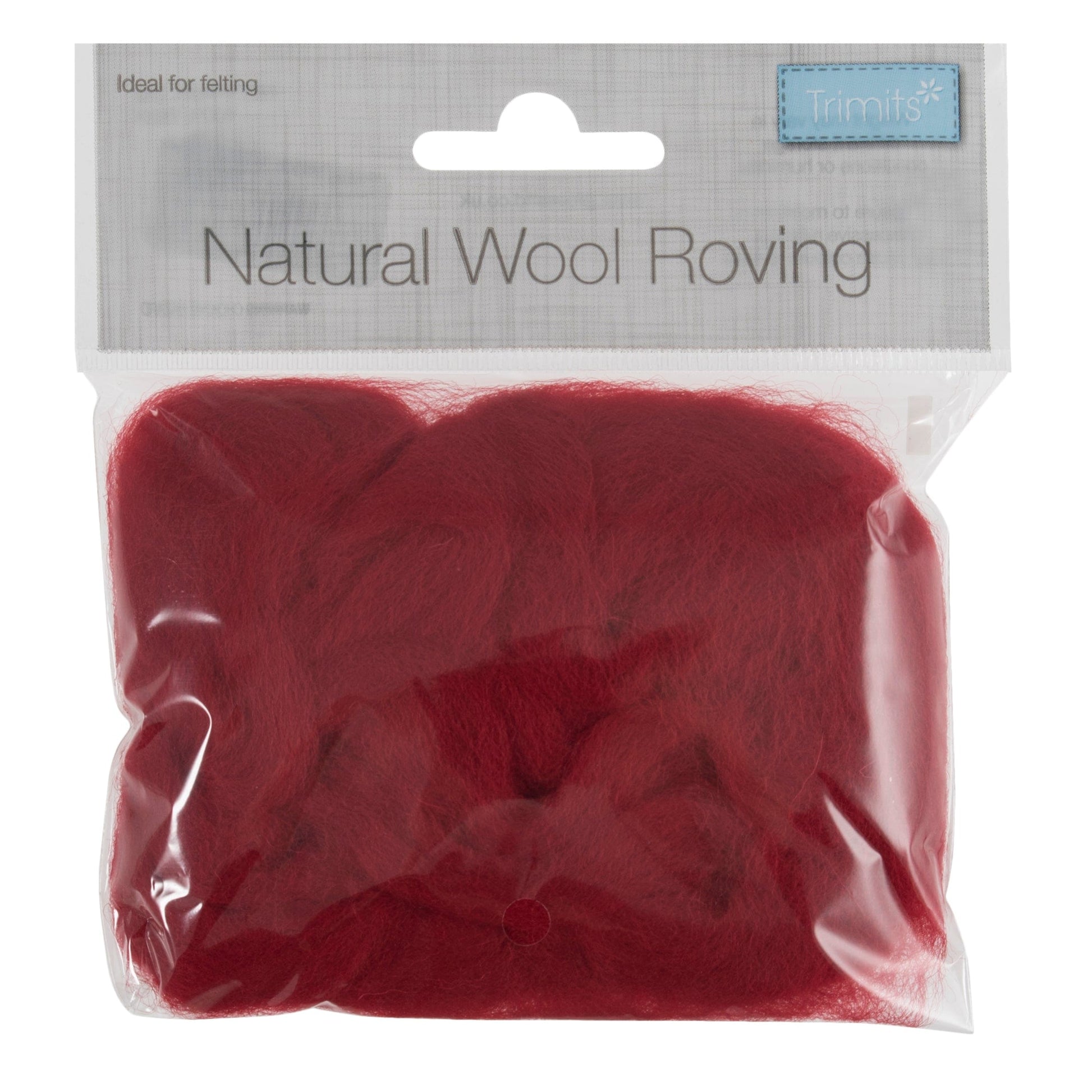 Trimits Felting Wool Natural Wool Roving, Dark Red, 10g Packet  - The Sewing Studio