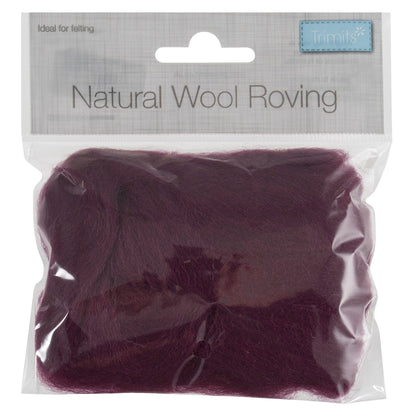 Trimits Felting Wool Natural Wool Roving, Mauve, 10g Packet  - The Sewing Studio