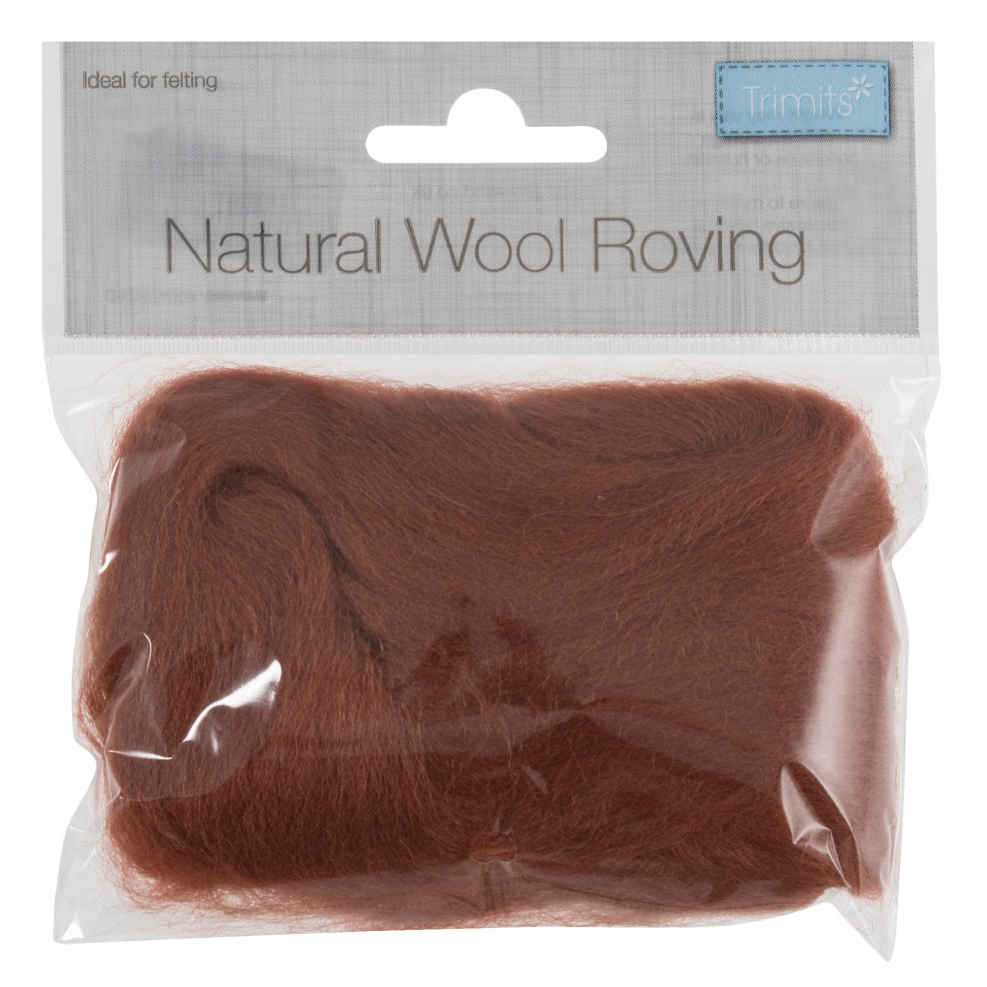 Trimits Felting Wool Natural Wool Roving, Sienna, 10g Packet  - The Sewing Studio