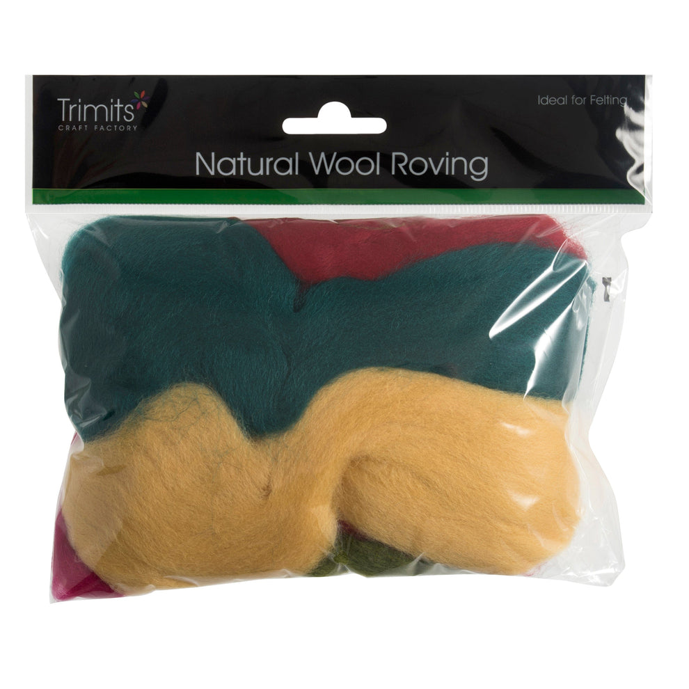 Trimits Felting Wool Natural Wool Roving, Standard Bright, 50g Packet  - The Sewing Studio