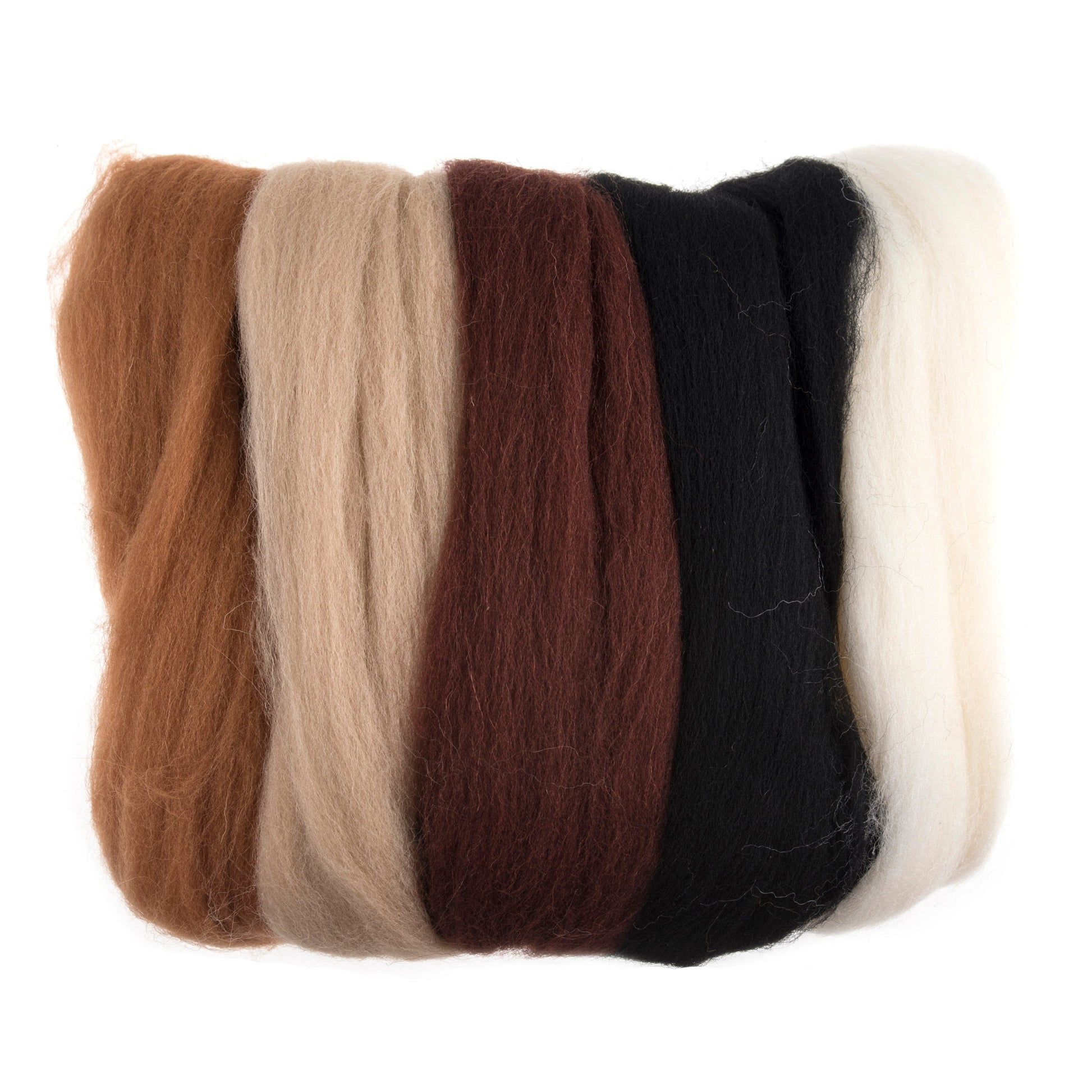 Trimits Felting Wool Natural Wool Roving, Standard Browns, 50g Packet  - The Sewing Studio