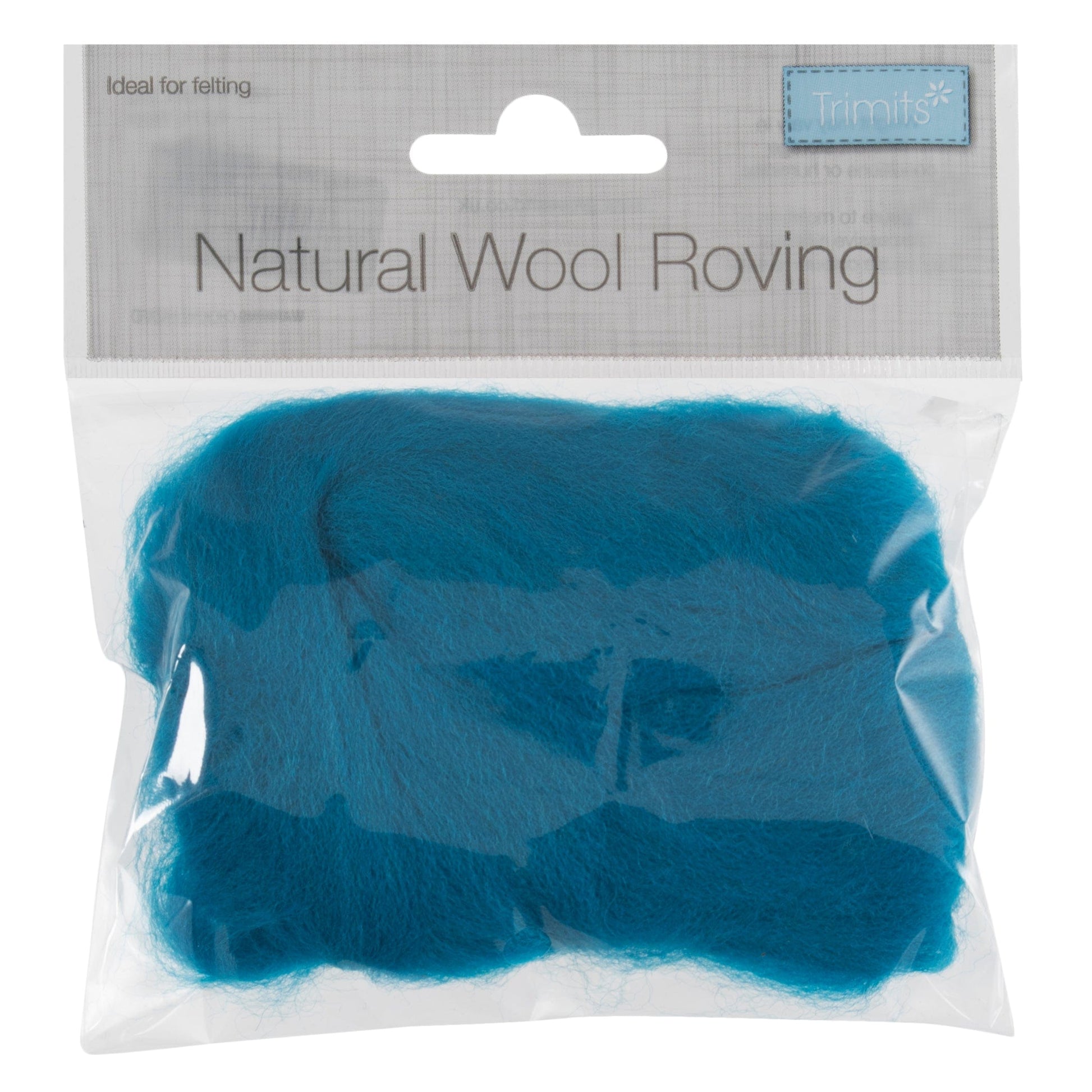 Trimits Felting Wool Natural Wool Roving, Turquoise, 10g Packet  - The Sewing Studio