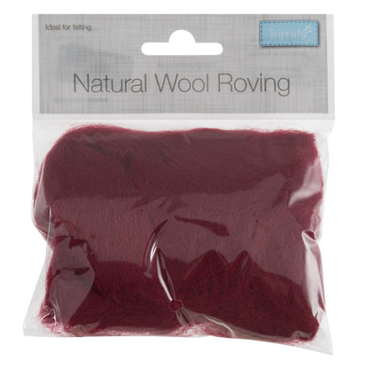 Trimits Felting Wool Natural Wool Roving, Wine, 10g Packet  - The Sewing Studio