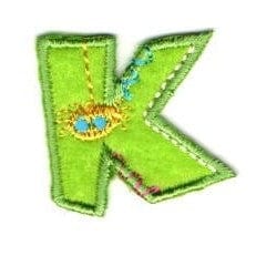 Trimits Motifs Motif Letter K. Iron on.  - The Sewing Studio