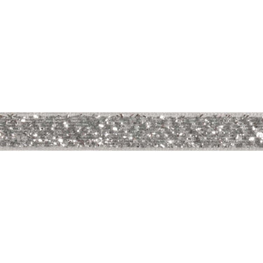 Trimits Ribbon Glitter Velvet Ribbon: 10mm wide: Silver. Price per metre.  - The Sewing Studio for sale UK - The Sewing Studio