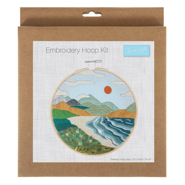 Trimits Sewing Kits Embroidery Hoop Kit Coast Landscape  - The Sewing Studio for sale UK - The Sewing Studio