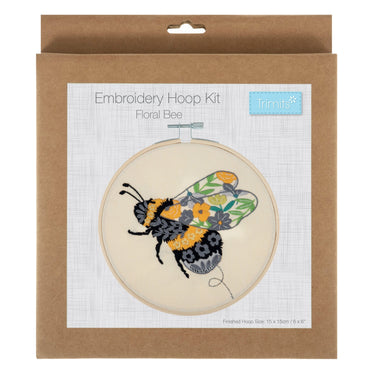 Trimits Sewing Kits Embroidery Hoop Kit: Floral Bee  - The Sewing Studio for sale UK - The Sewing Studio