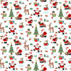 Makower Christmas Fabric Santa Scenic White 2586 W