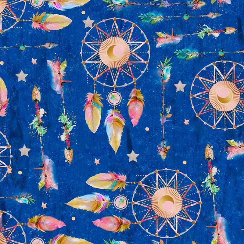 3 Wishes Fabric 3 Wishes Whimsical West Fabric Blue 20274  - The Sewing Studio