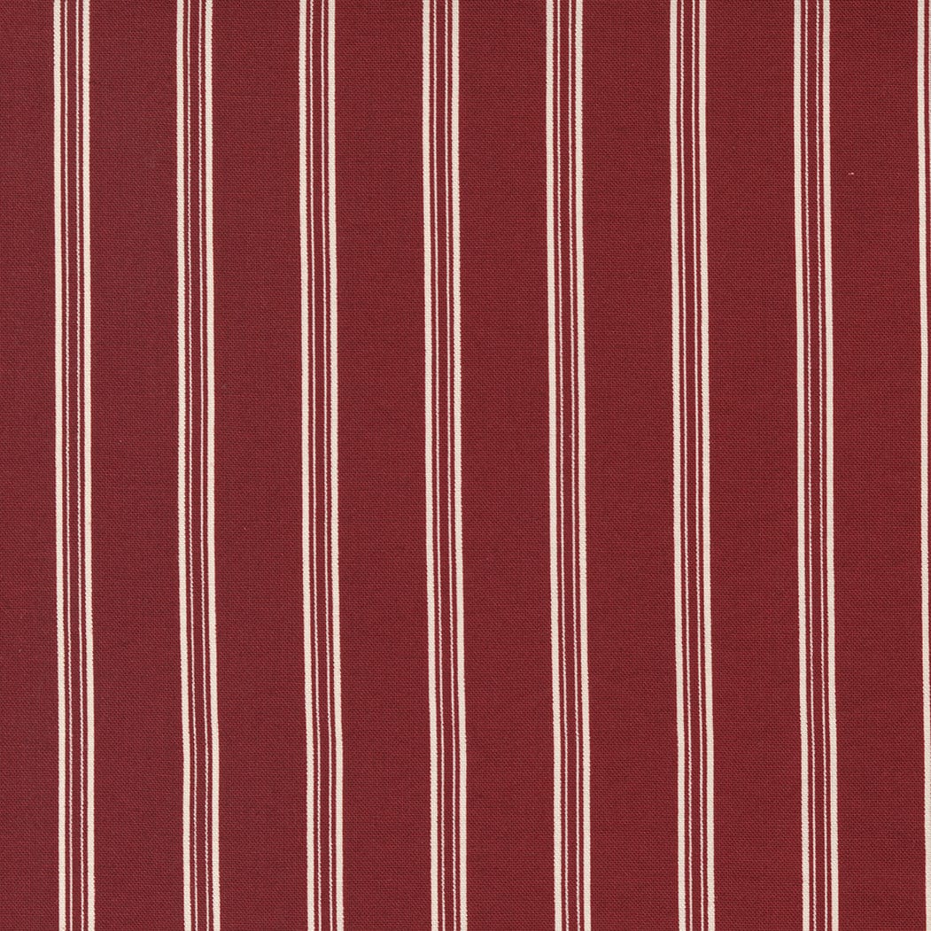 Moda Red And White Gatherings Fabric Double Stripe Burgundy 49194 15