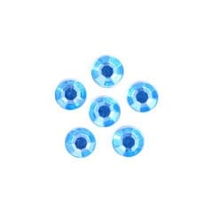Acrylic Stones: Glue-On: Round: 4mm: Blue: Pack of 100