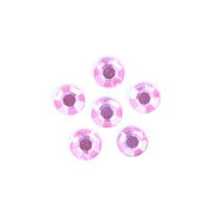 Acrylic Stones: Glue-On: Round: 4mm: Pink: Pack of 100