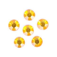 Acrylic Stones: Glue-On: Round: Medium-5mm: Gold