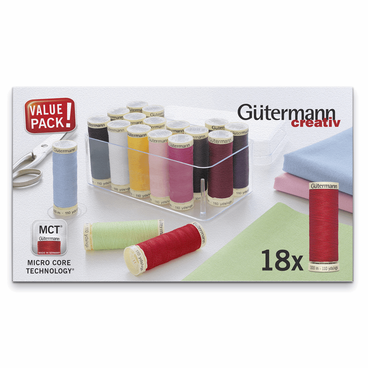 Gutermann Thread Set Polyester Sew-All thread 100m Pack of 18