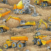 Nutex Trucks and Diggers Scenic Beige Fabric