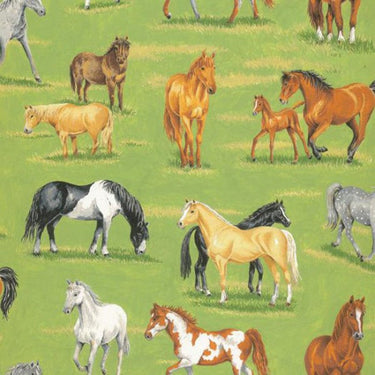 Nutex In The Country Horses Scenic Fabric