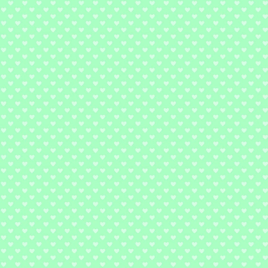 Makower Fabric Hearts Tonal Green 9149G1