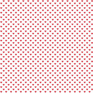 Makower Fabric Hearts Red on white 9149R1