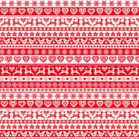 Makower Christmas Fabric Scandi 2023 Stripe Red 2580R