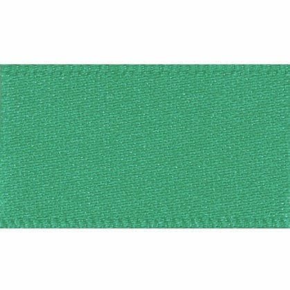 Berisfords Ribbon Double Faced Satin Ribbon Parakeet Green: 7mm wide. Price per metre.  - The Sewing Studio