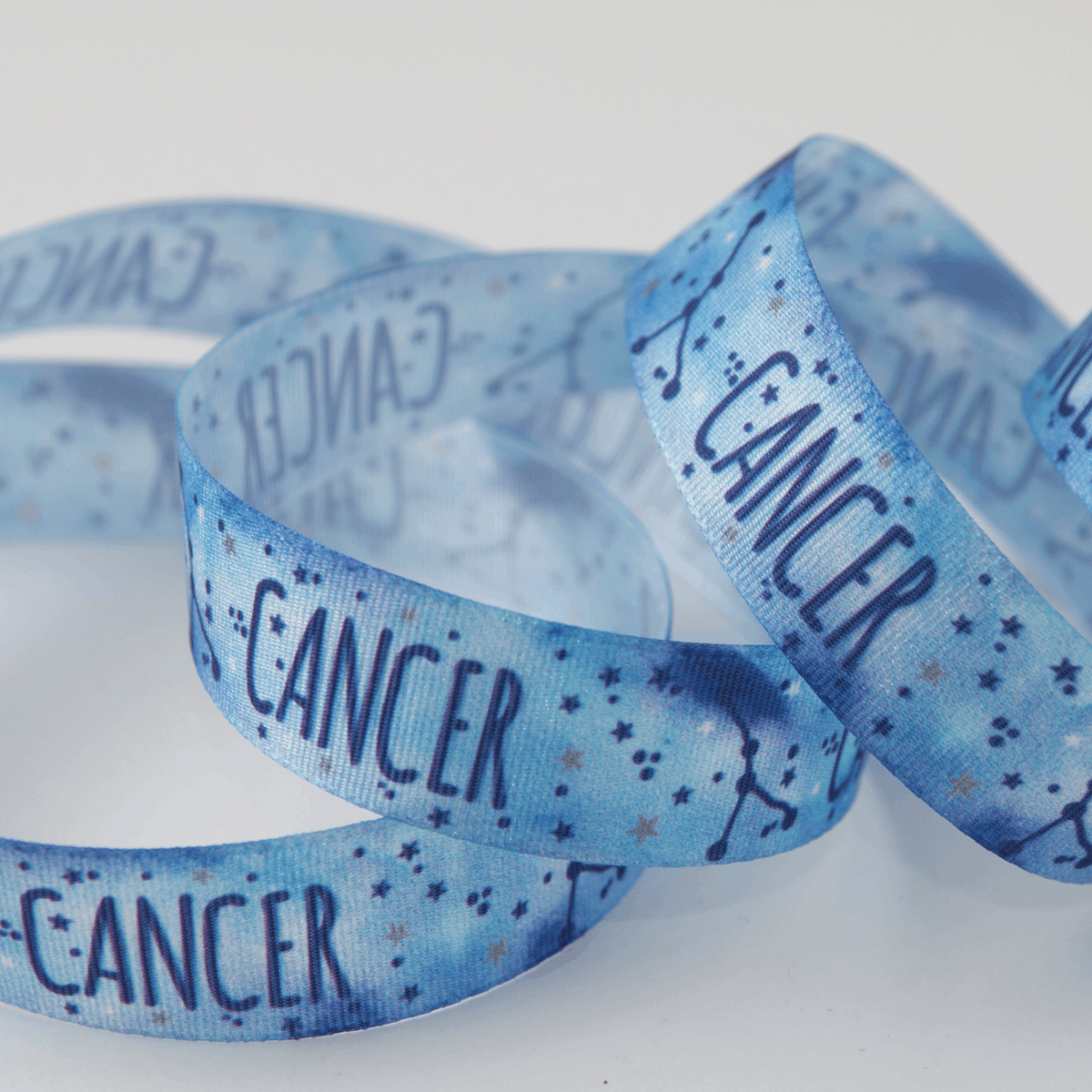 Berisfords Ribbon Zodiac Star Sign Ribbon: Cancer: 15mm wide. Price per metre.  - The Sewing Studio