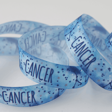 Berisfords Ribbon Zodiac Star Sign Ribbon: Cancer: 15mm wide. Price per metre.  - The Sewing Studio for sale UK - The Sewing Studio