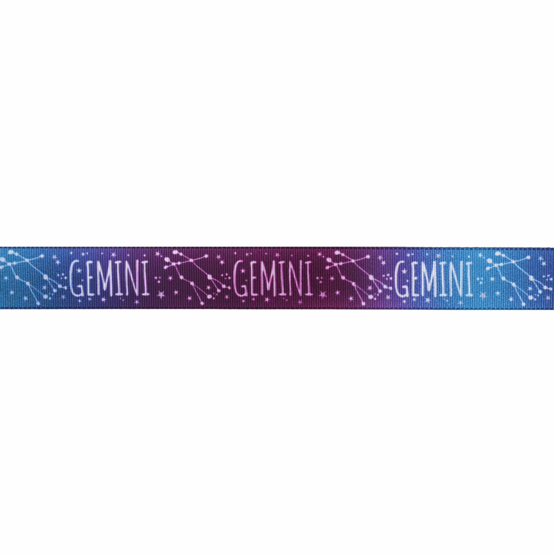 Berisfords Ribbon Zodiac Star Sign Ribbon: Gemini: 15mm wide. Price per metre.  - The Sewing Studio