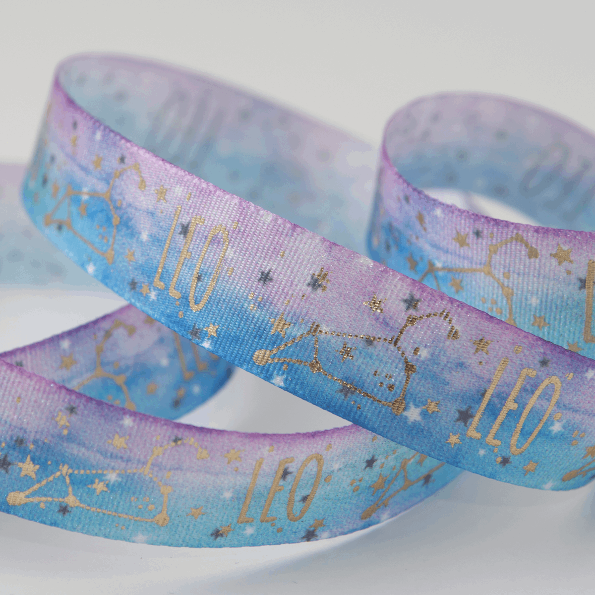 Berisfords Ribbon Zodiac Star Sign Ribbon: Leo: 15mm wide. Price per metre.  - The Sewing Studio