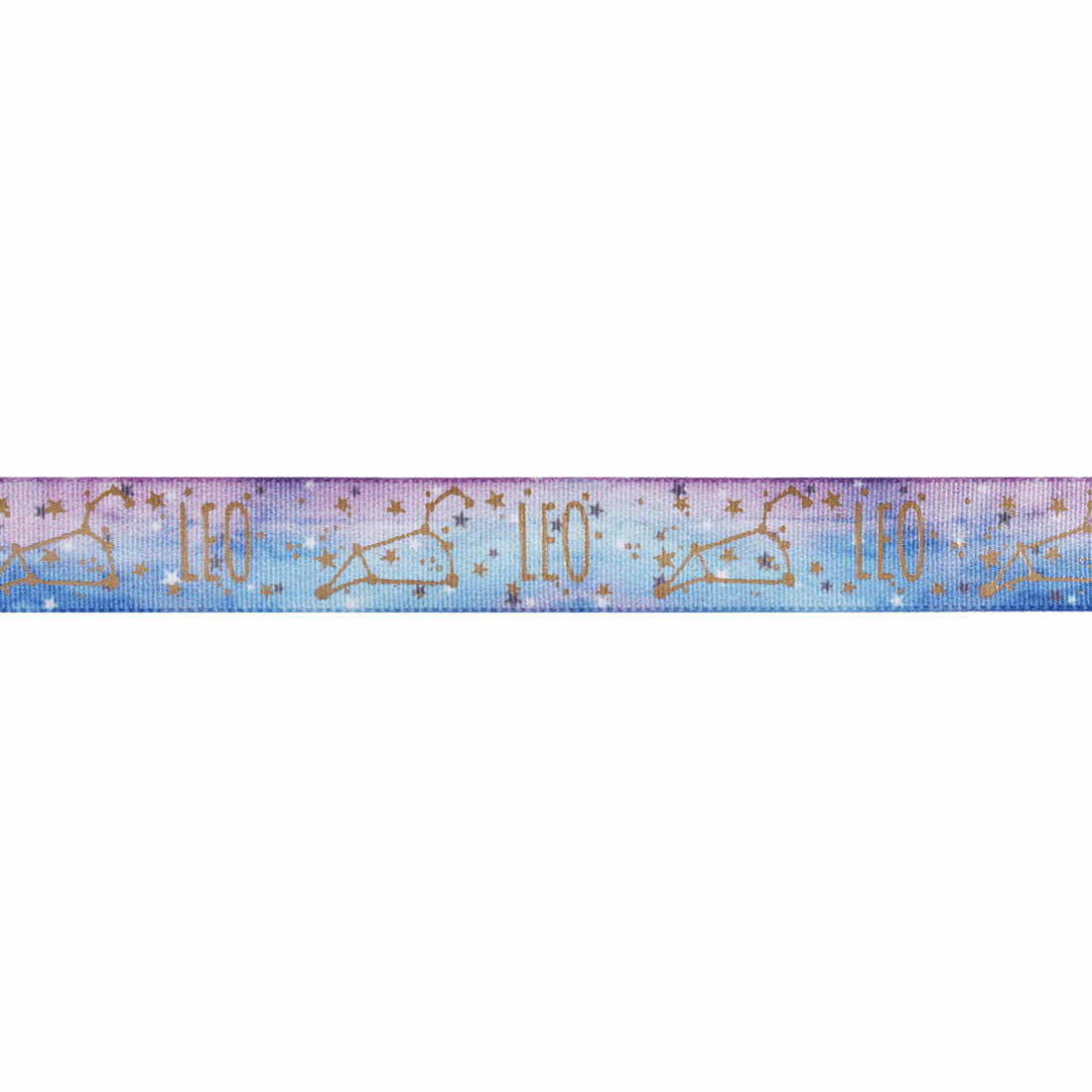 Berisfords Ribbon Zodiac Star Sign Ribbon: Leo: 15mm wide. Price per metre.  - The Sewing Studio