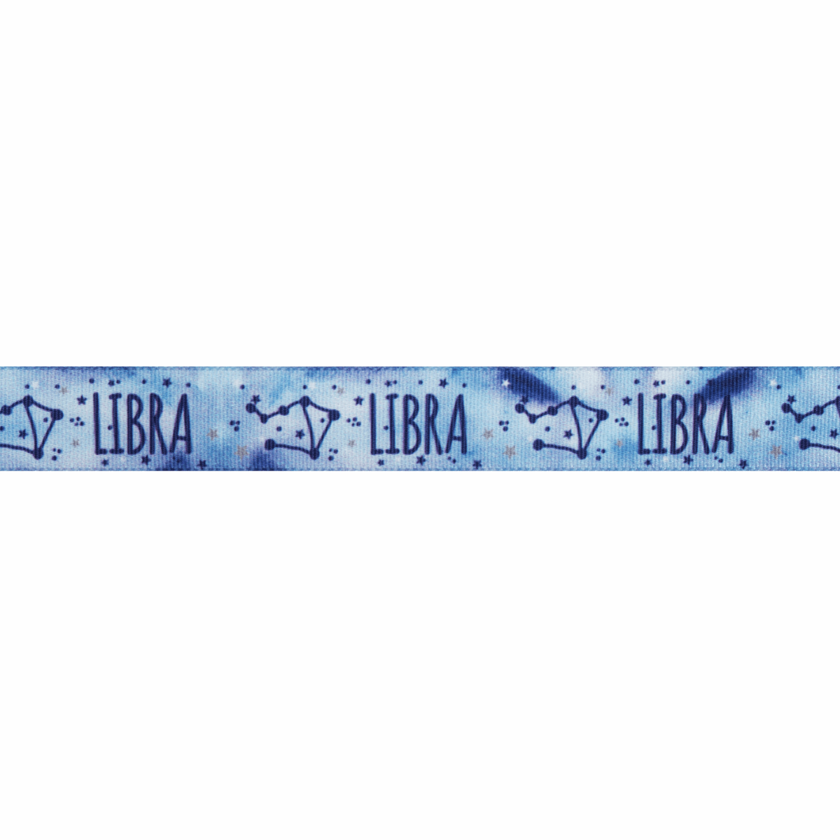 Berisfords Ribbon Zodiac Star Sign Ribbon: Libra: 15mm wide. Price per metre.  - The Sewing Studio