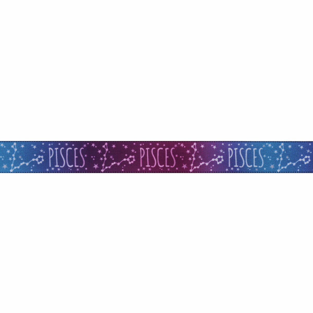 Berisfords Ribbon Zodiac Star Sign Ribbon: Pisces: 15mm wide. Price per metre.  - The Sewing Studio