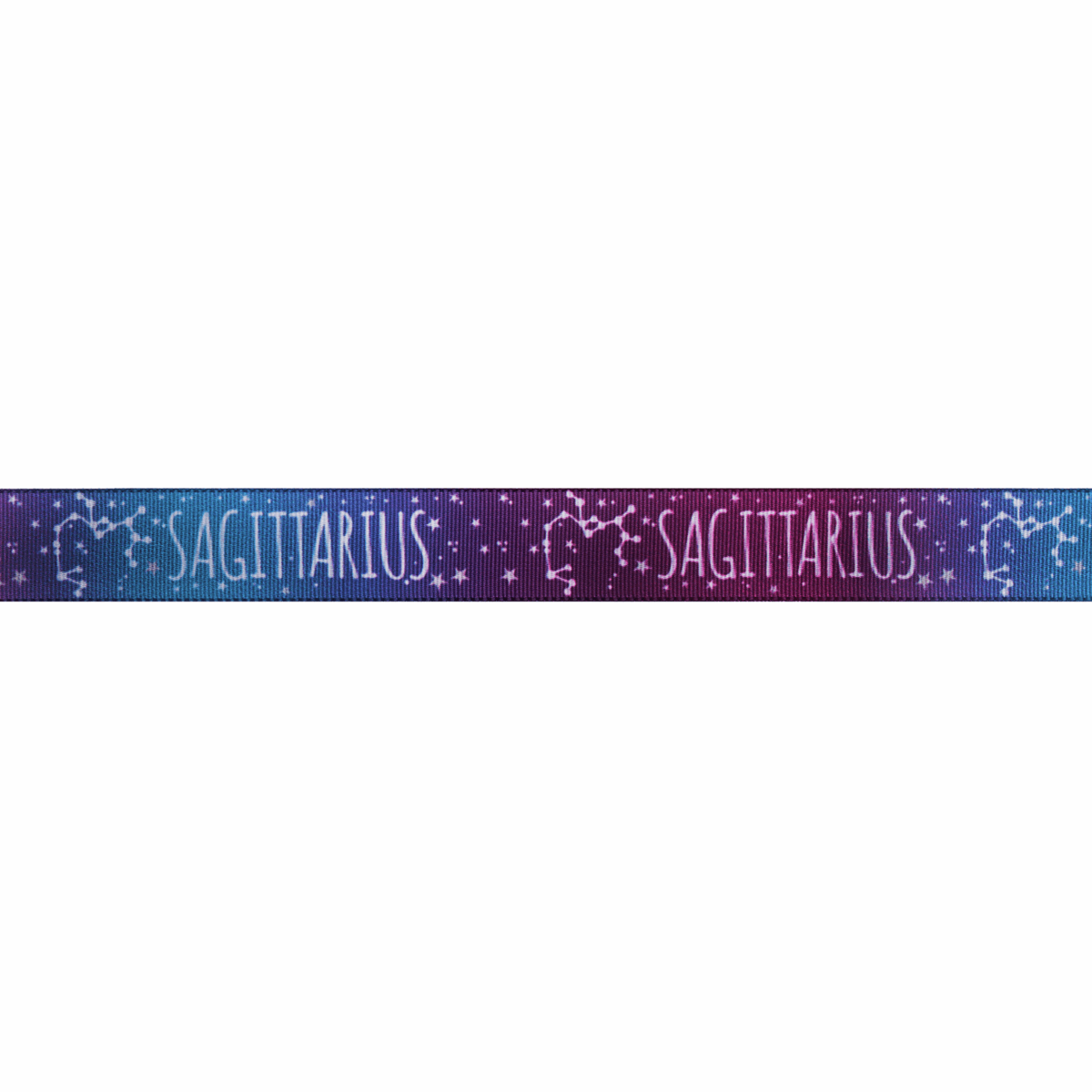 Berisfords Ribbon Zodiac Star Sign Ribbon: Sagittarius: 15mm wide. Price per metre.  - The Sewing Studio