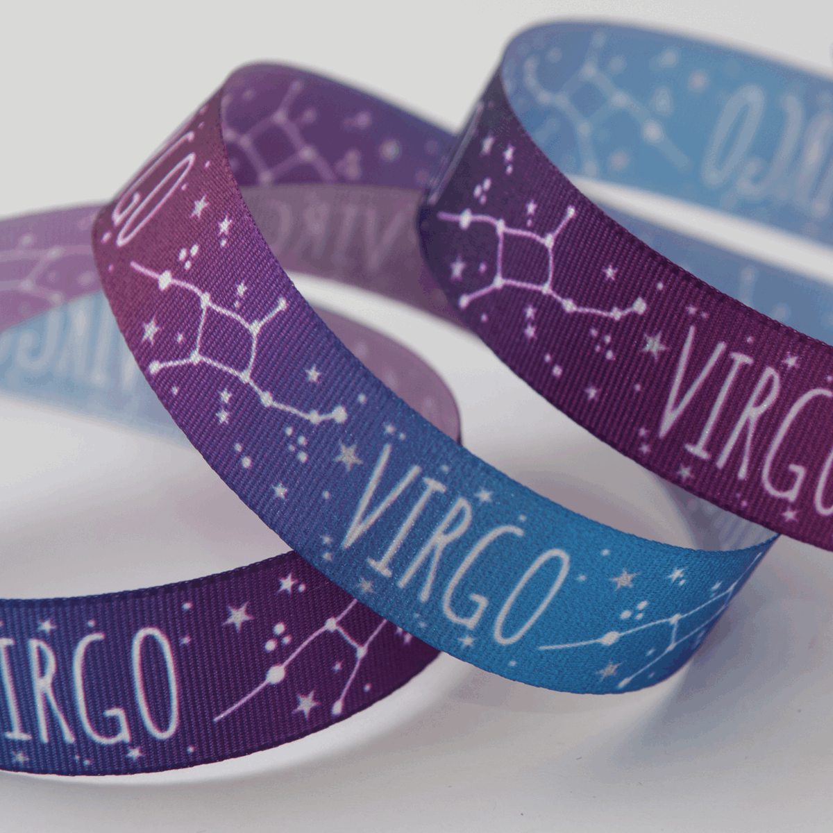 Berisfords Ribbon Zodiac Star Sign Ribbon: Virgo: 15mm wide. Price per metre.  - The Sewing Studio