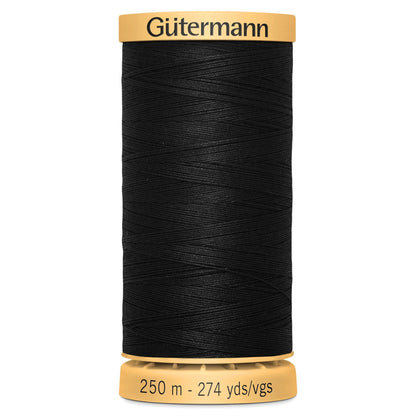 Gutermann Cotton Thread 250M Colour Black (5201)